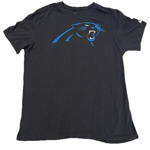Adult Nike Carolina Panthers NFL Football T-Shirt Black Short Sleeve Large.